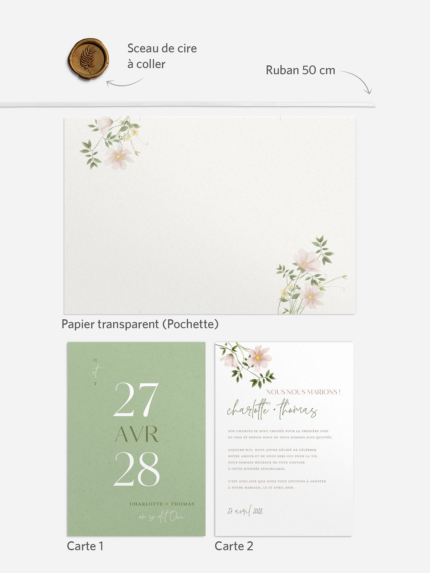 Faire-part de mariage Effluve féérique
