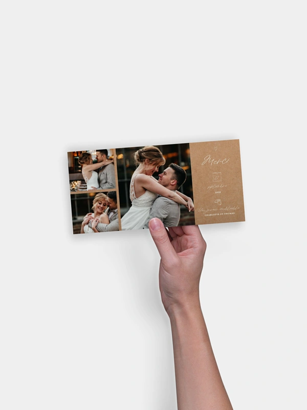 Carte de remerciements Notre date inouabliable