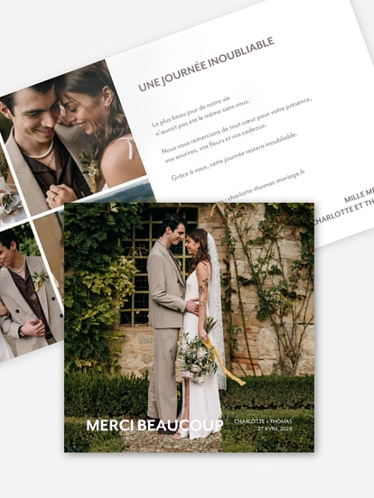 Carte de remerciements Simplicité moderne