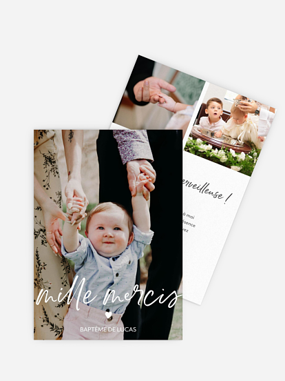 Carte remerciement baptême Crazy In Love