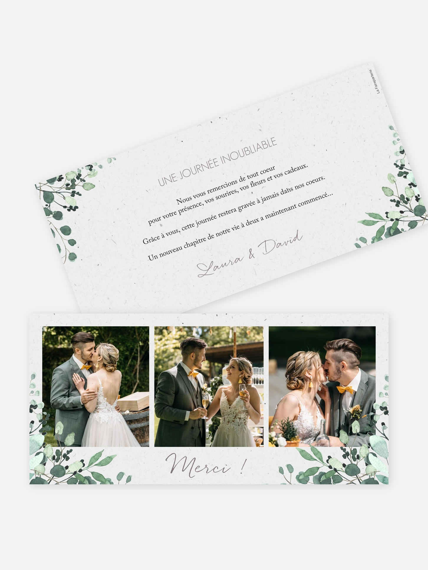 Carte de remerciements All the greenery effet moucheté