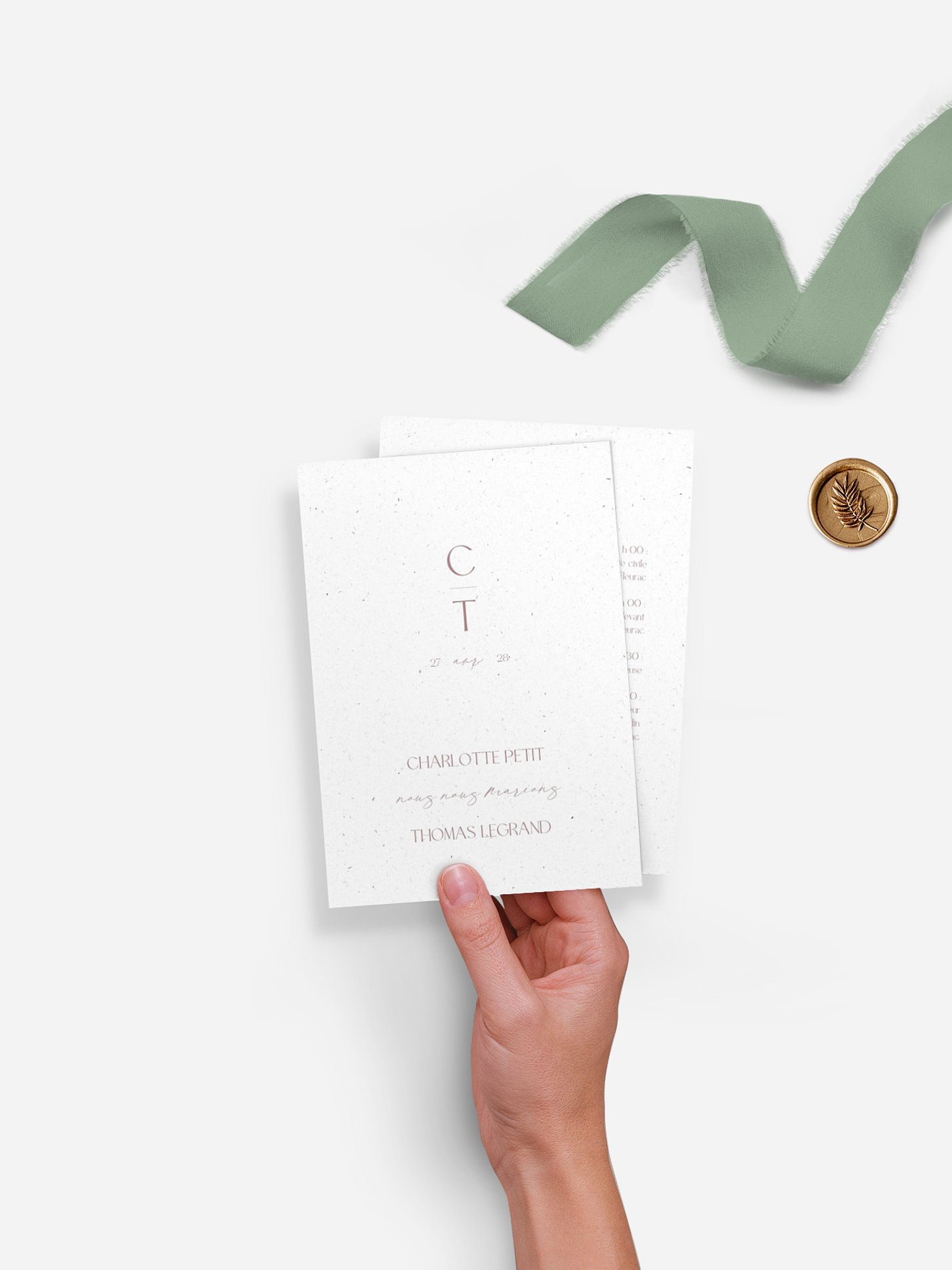 Faire-part de mariage Love Initials
