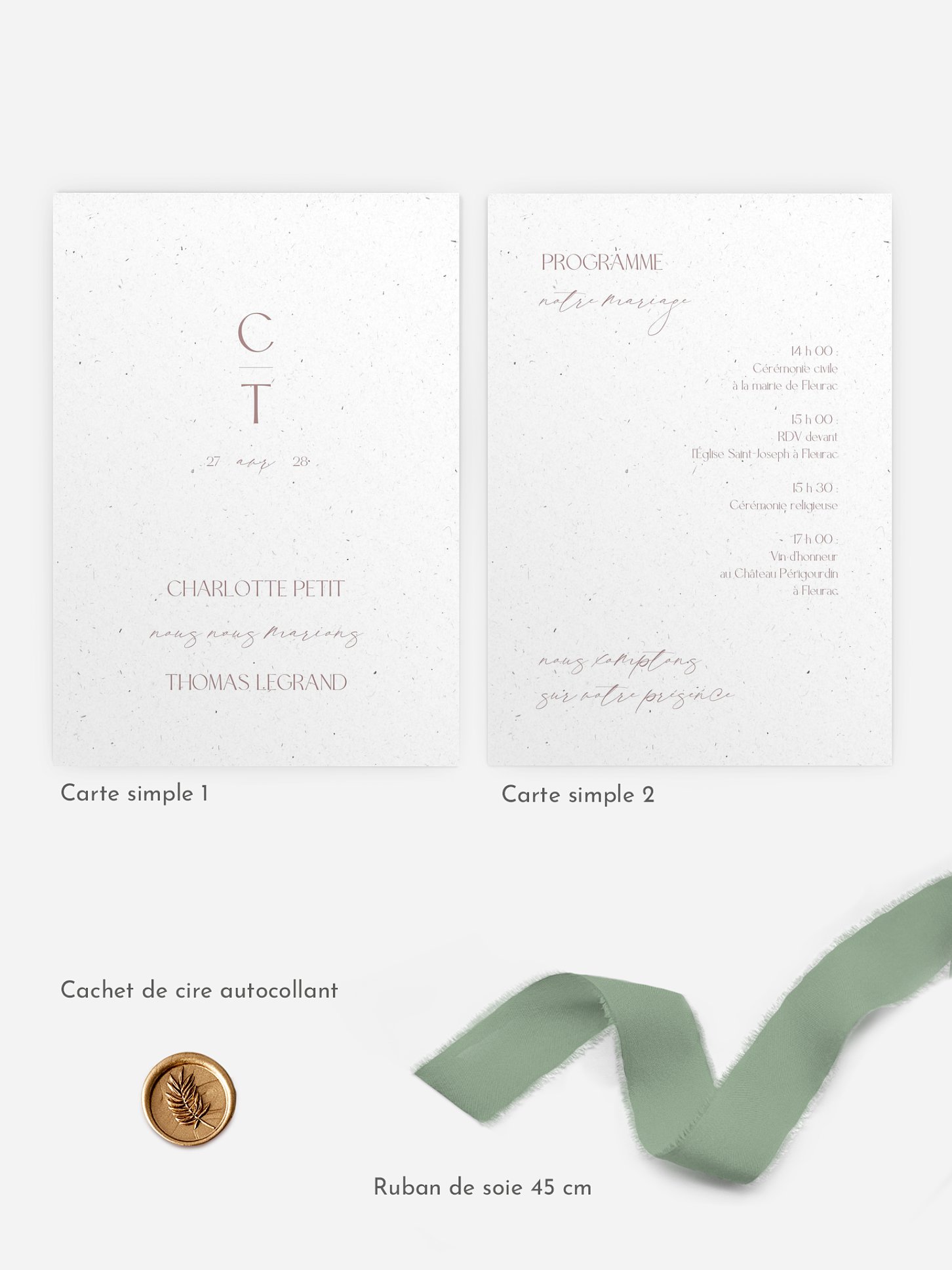 Faire-part de mariage Love Initials