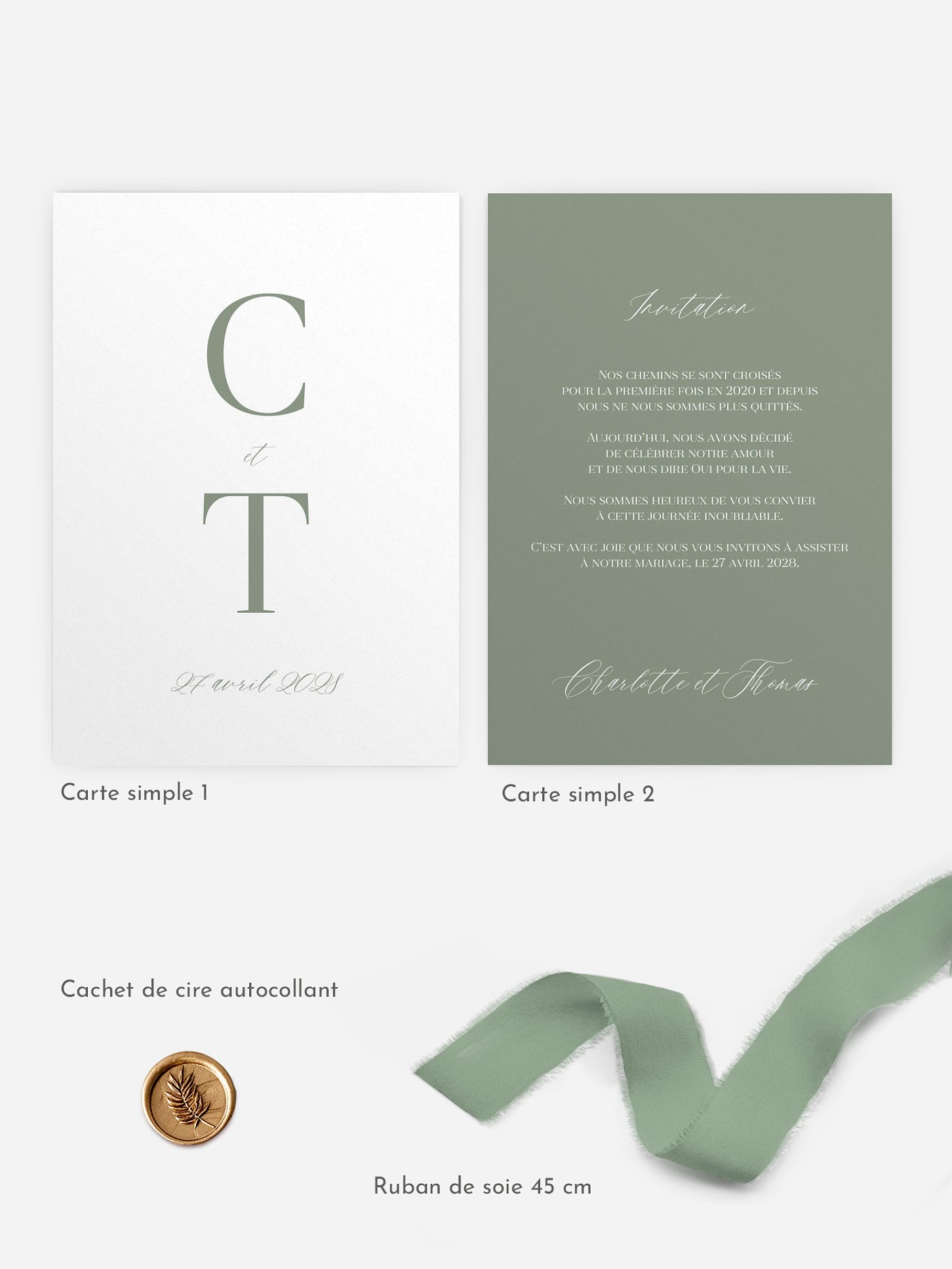 Faire-part de mariage Initials élégantes