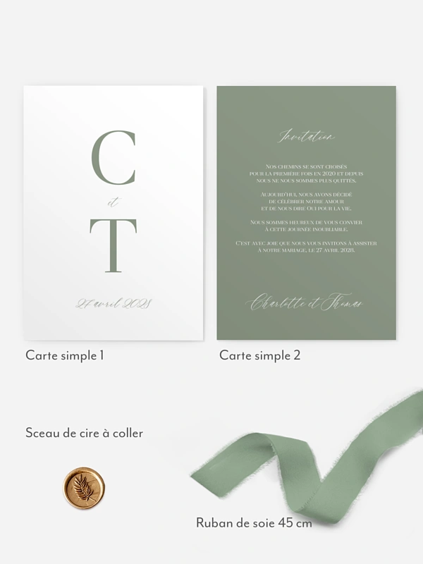 Faire-part de mariage Initials élégantes