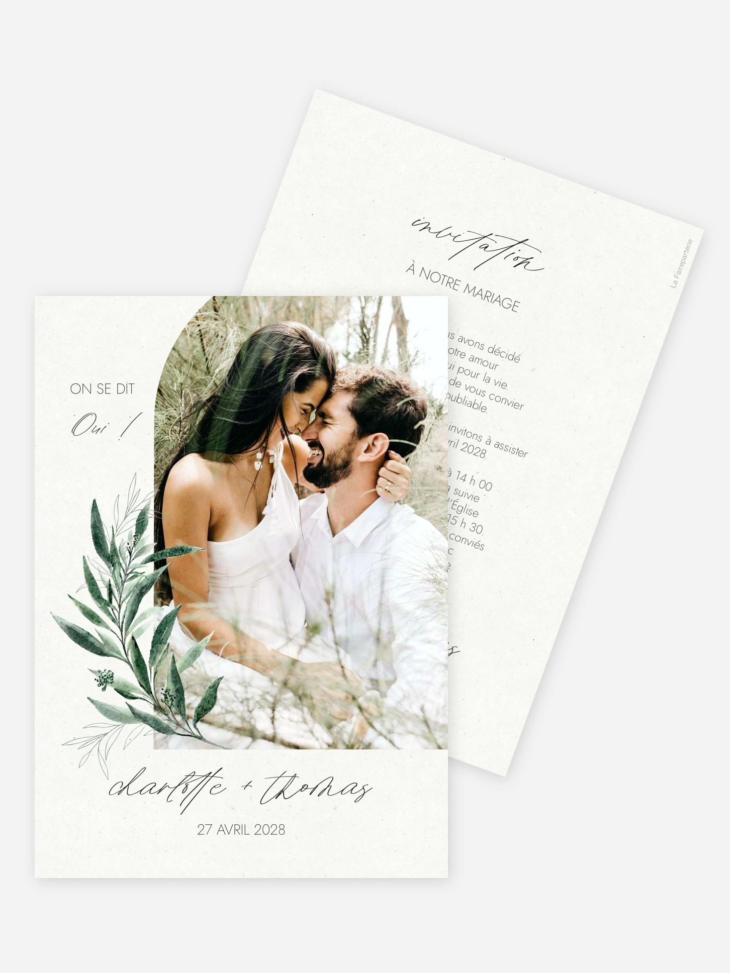 Faire-part de mariage Arche botanique