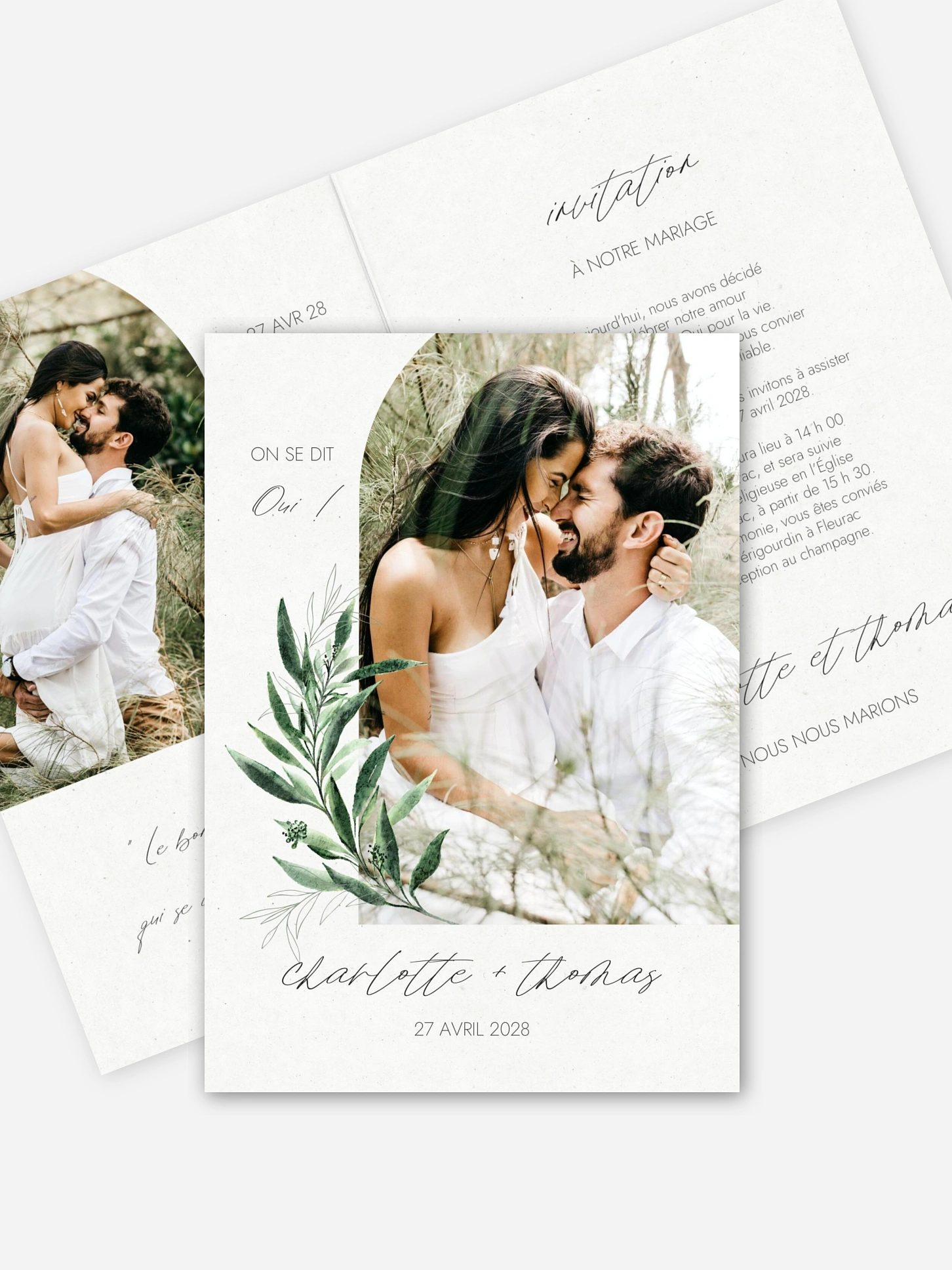 Faire-part de mariage Arche botanique