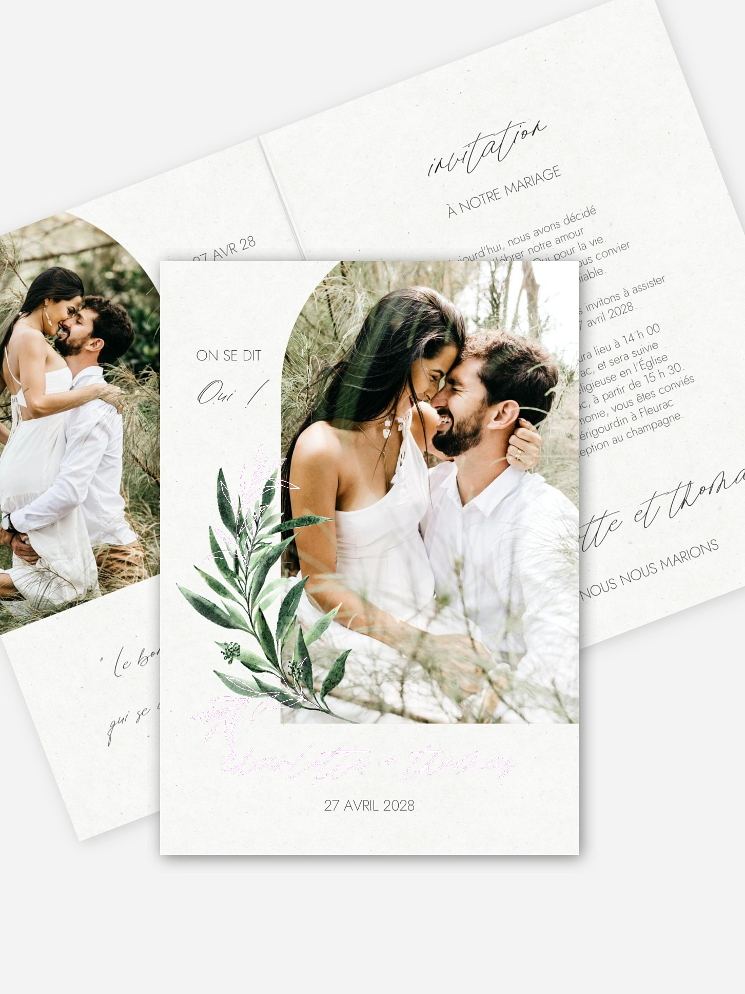 Faire-part de mariage Arche botanique
