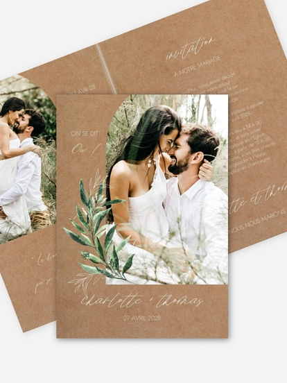 Faire-part de mariage Arche botanique