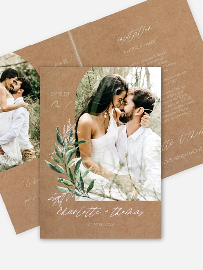 Faire-part de mariage Arche botanique