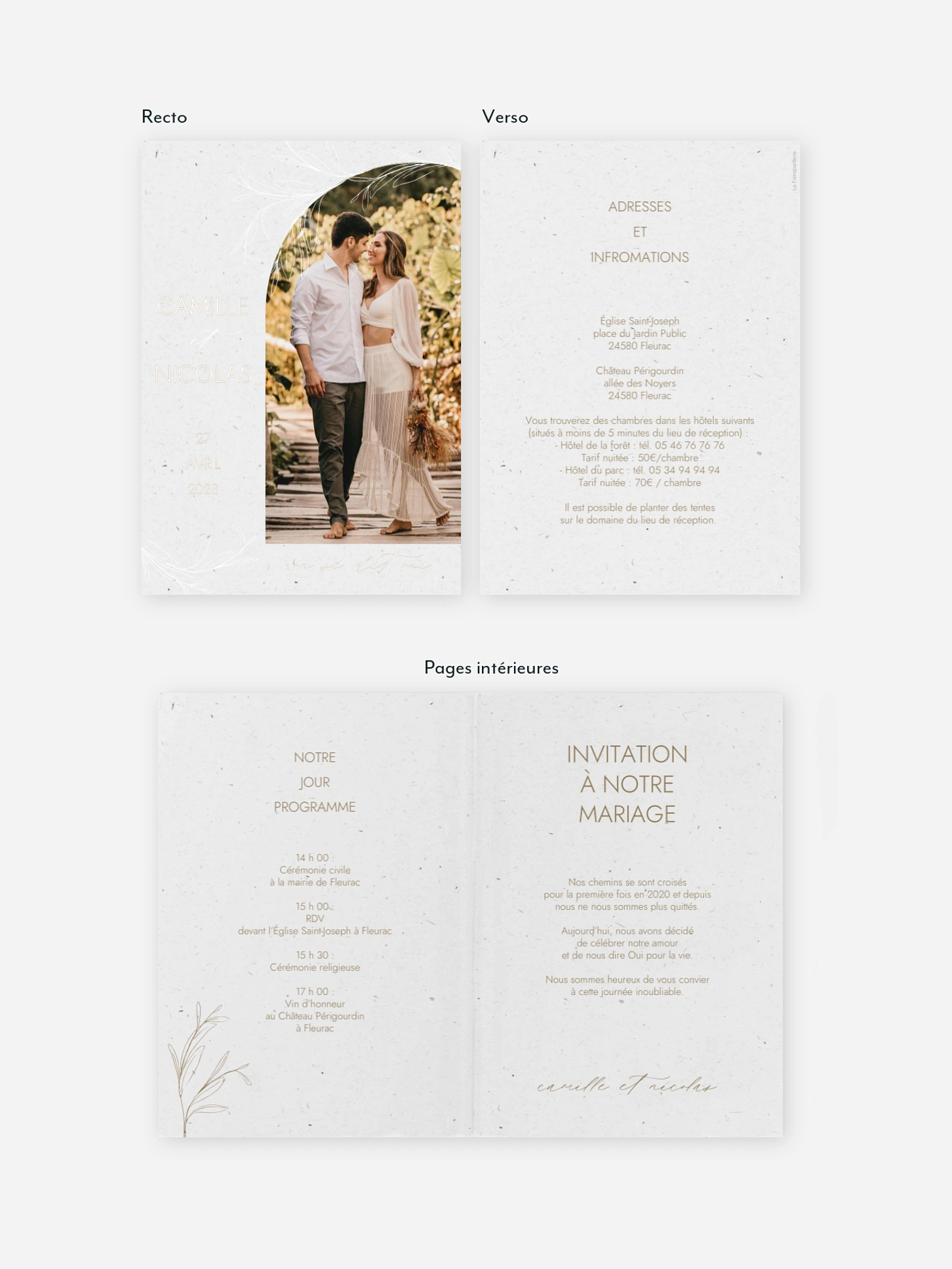 Faire-part de mariage Golden Olive