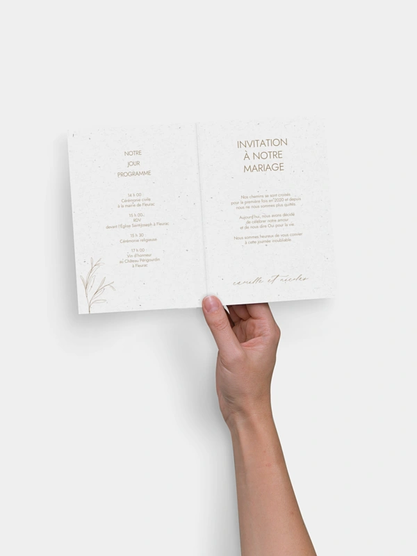 Faire-part de mariage Golden Olive