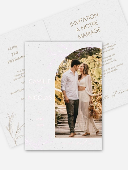 Faire-part de mariage Golden Olive