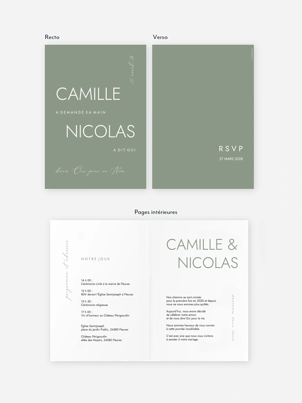 Faire-part de mariage Amour moderne