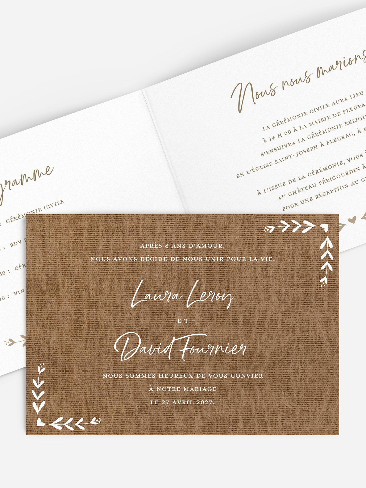 Faire-part de mariage Champêtre chic II