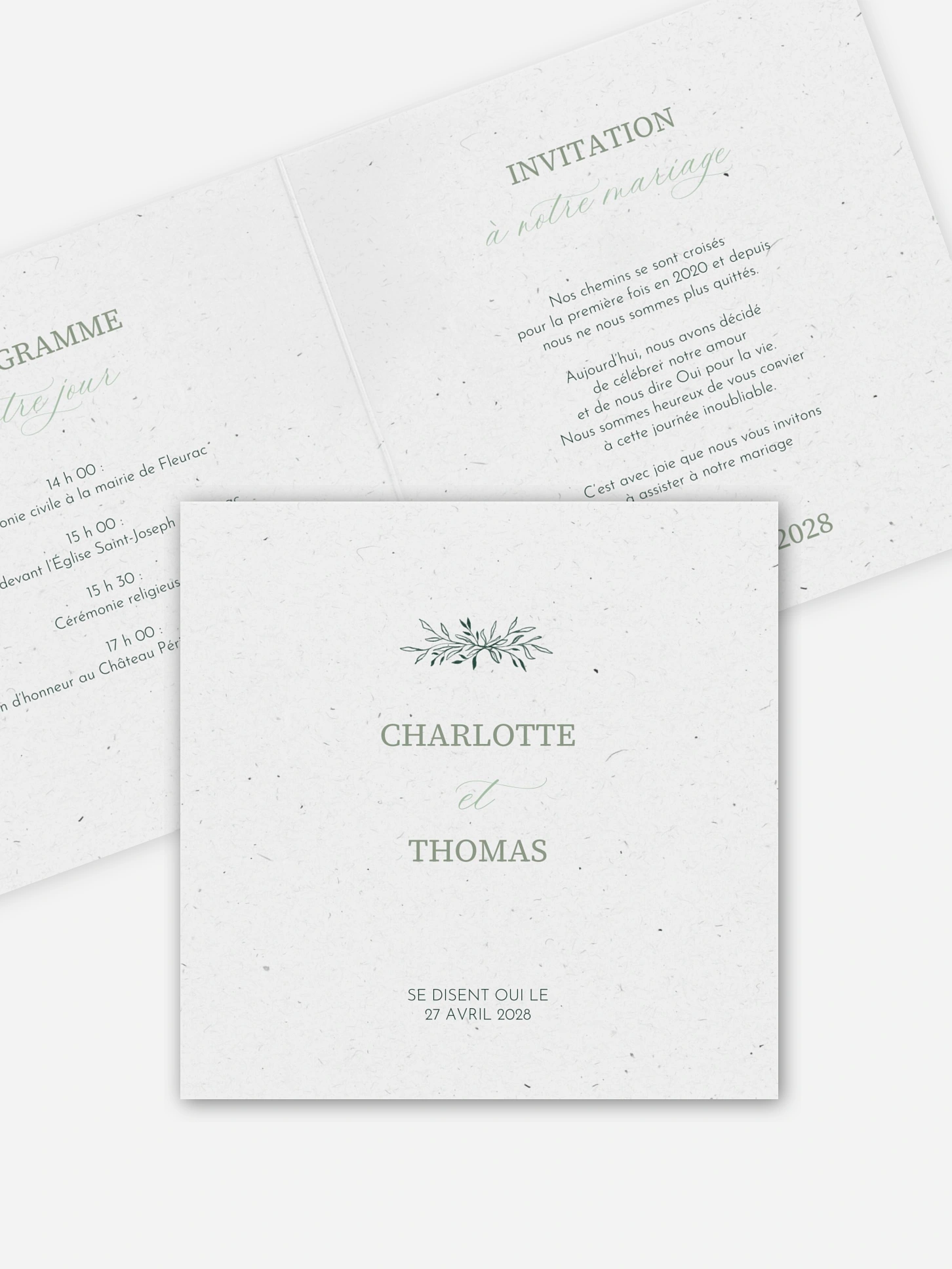 Faire-part de mariage Tendresse chic