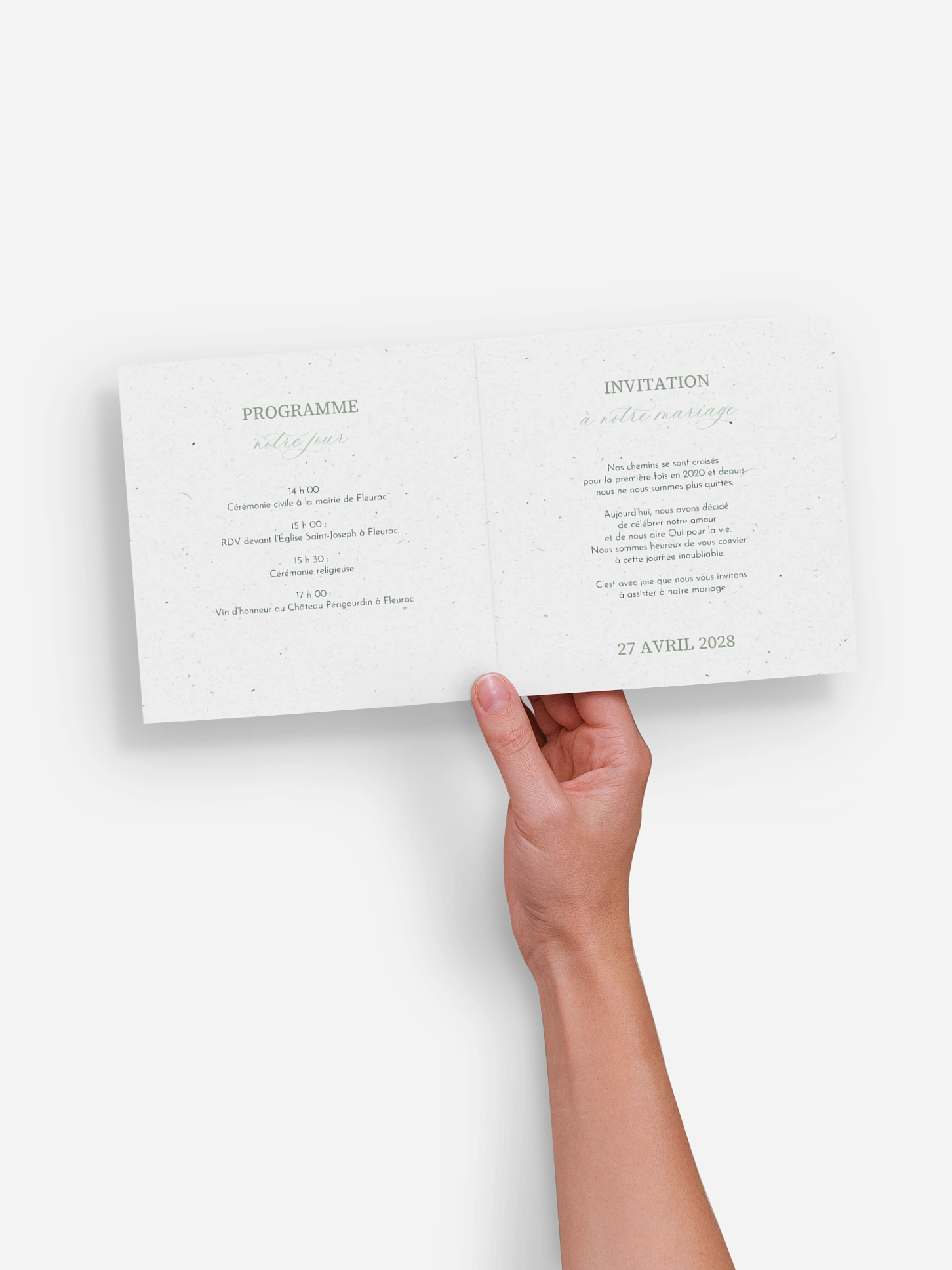 Faire-part de mariage Tendresse chic