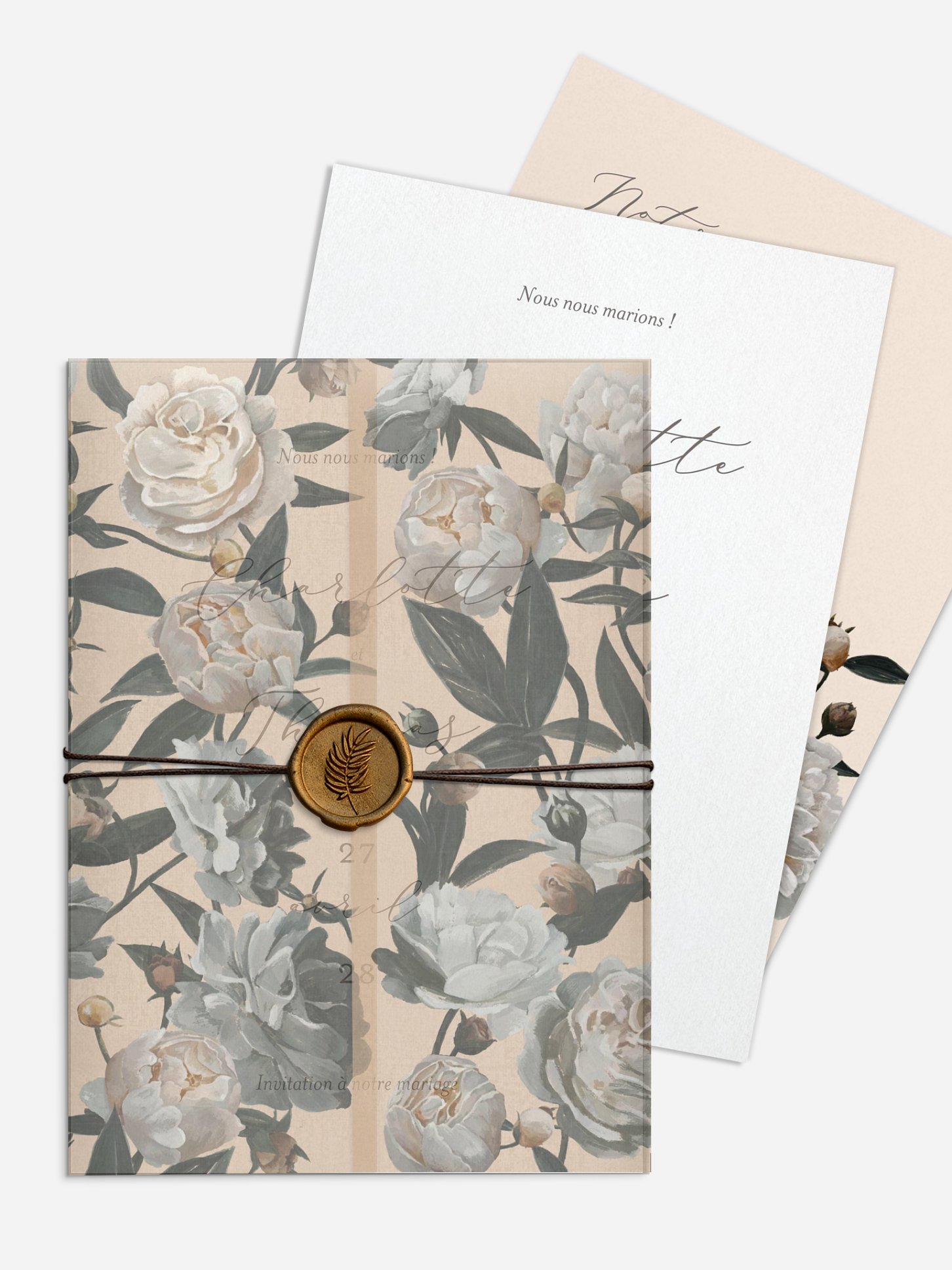 Faire-part de mariage Fleurs vintage