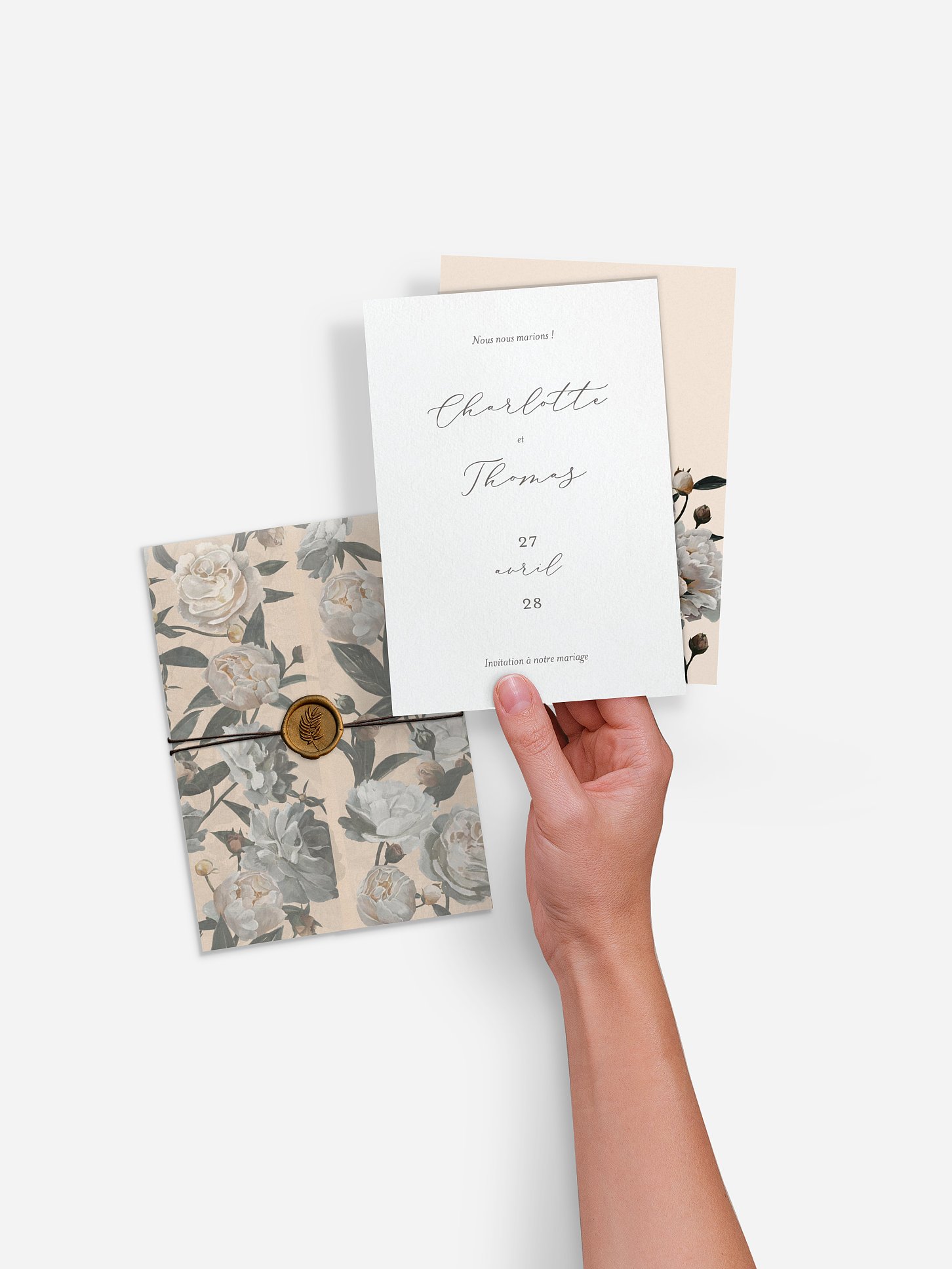 Faire-part de mariage Fleurs vintage