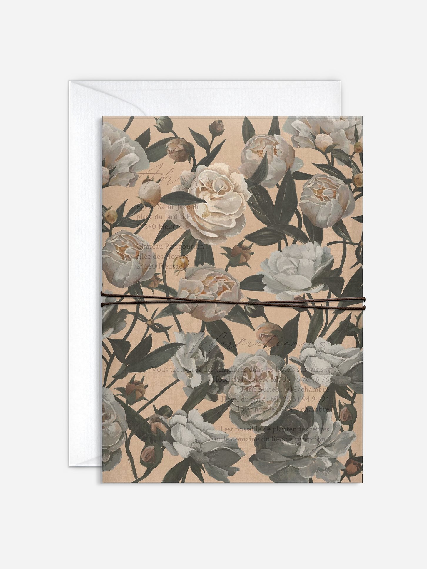 Faire-part de mariage Fleurs vintage