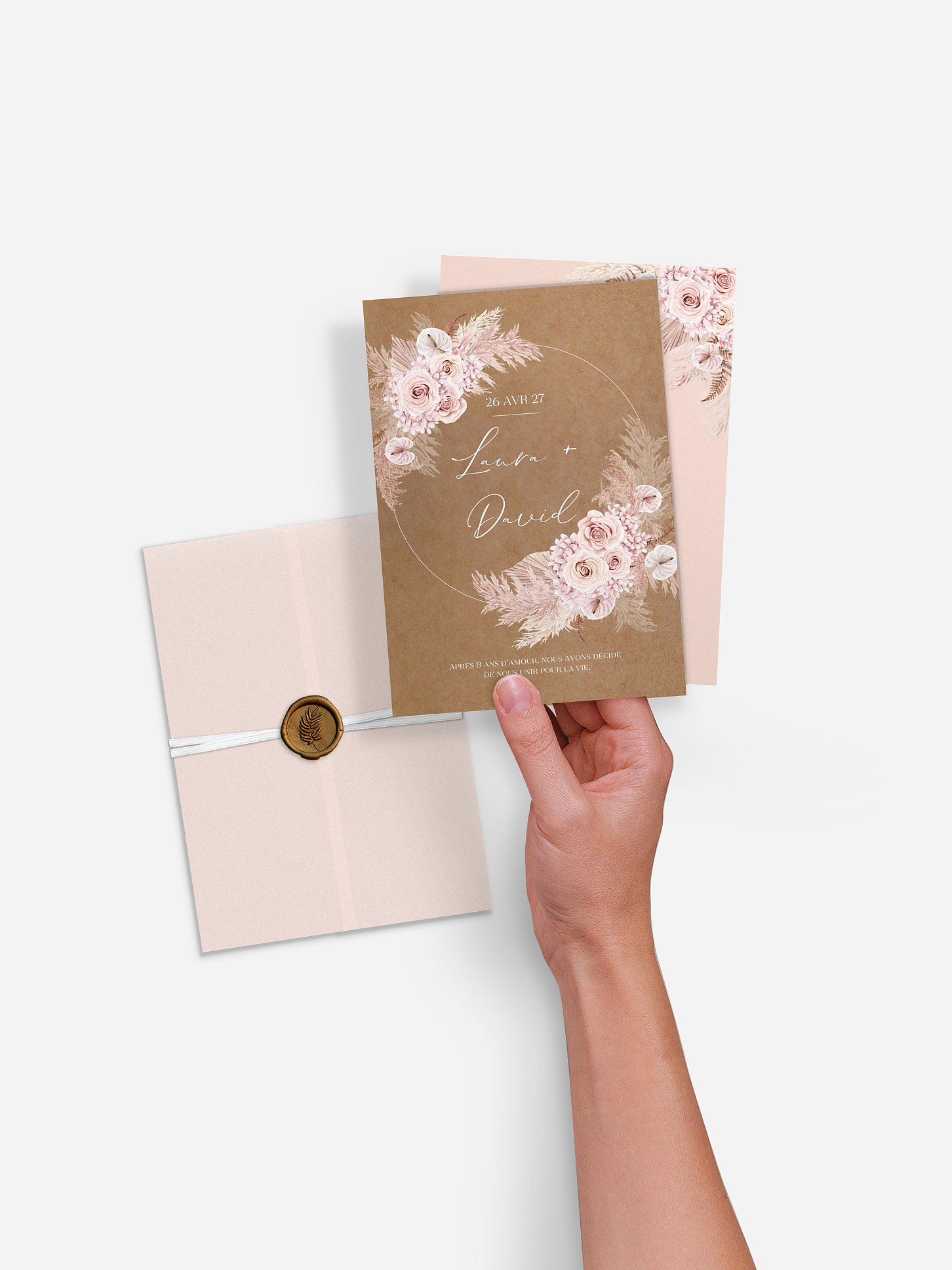 Faire-part de mariage Blush Bloom Vintage