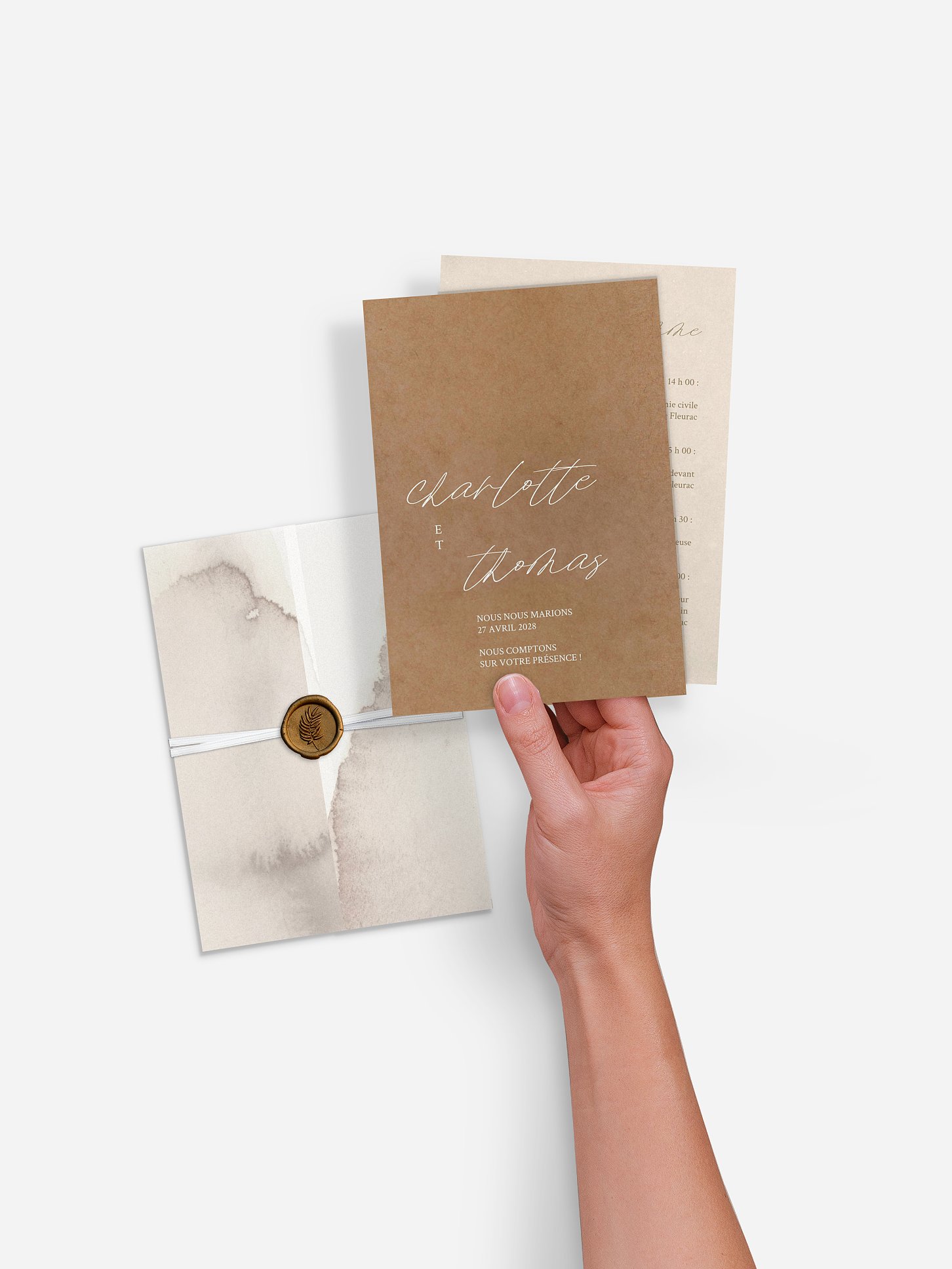 Faire-part de mariage Brume naturelle vintage