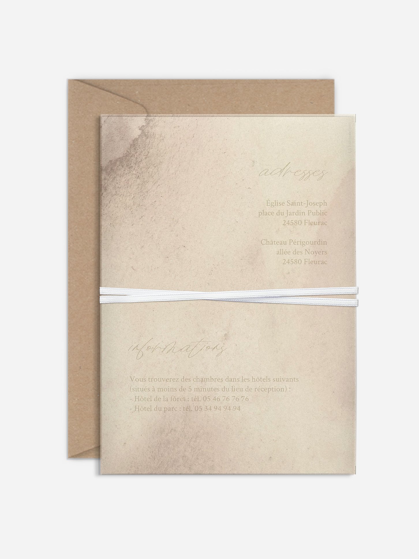 Faire-part de mariage Brume naturelle vintage