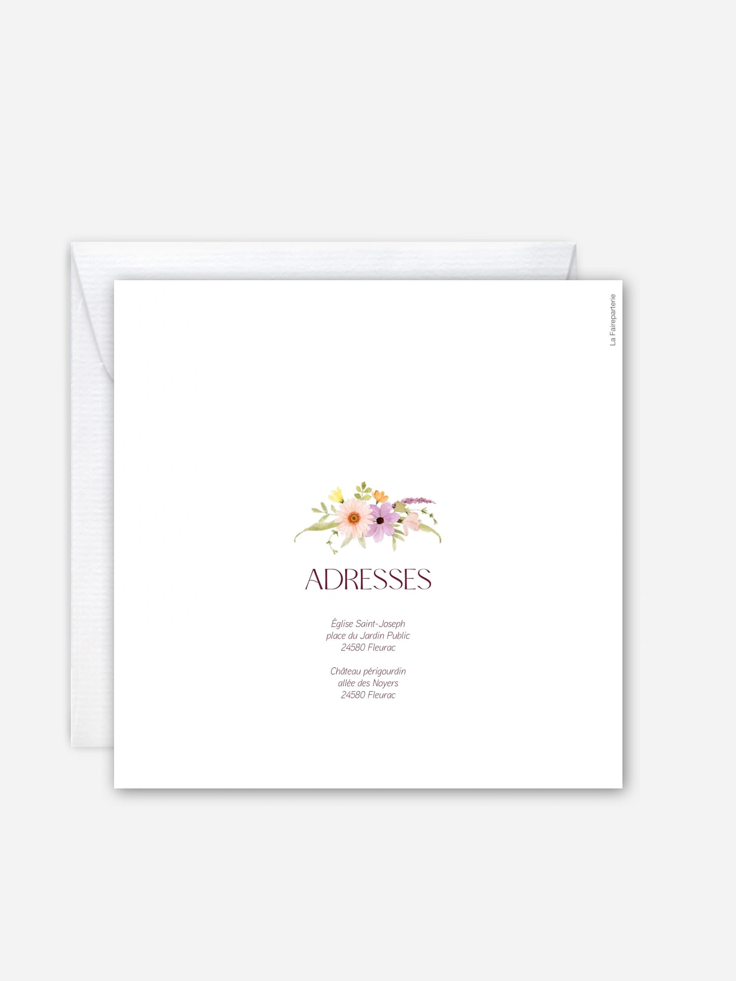 Faire-part de mariage Fleurs pastels