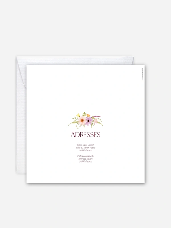 Faire-part de mariage Fleurs pastels