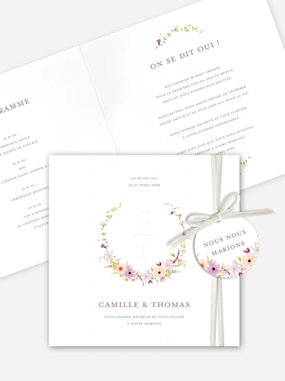 Faire-part de mariage Floralis