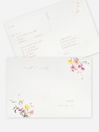 Carton réponse Jardin d'amour