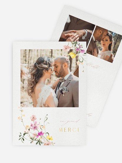Carte de remerciements Jardin d'amour
