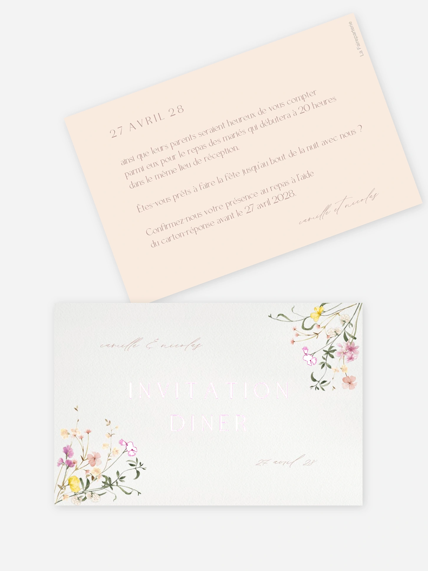 Carton d'invitation Jardin d'amour