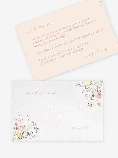 Carton d'invitation Jardin d'amour