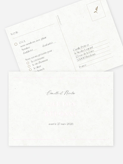 Carton réponse Classic Elegance