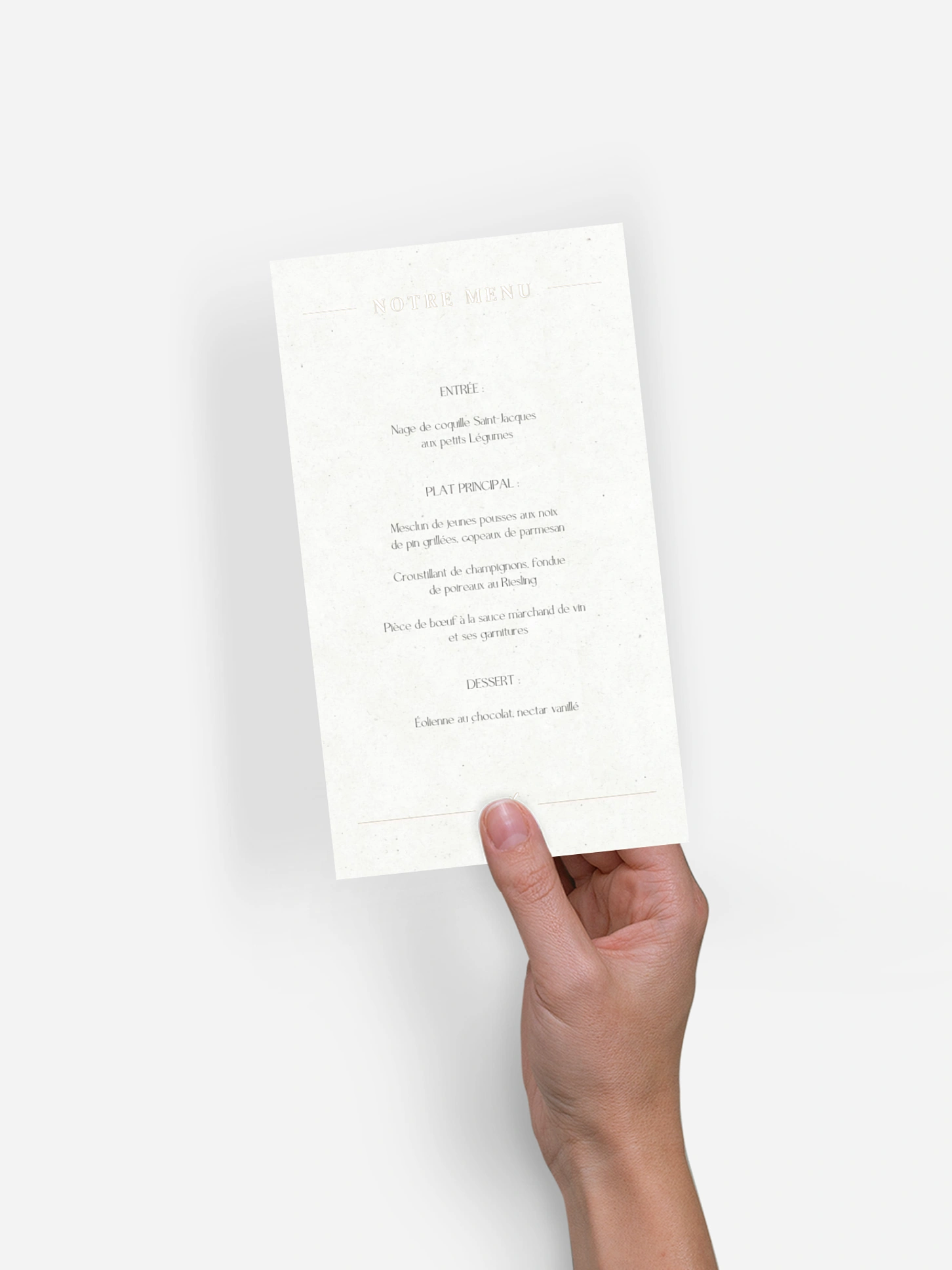 Menu mariage Classic Elegance