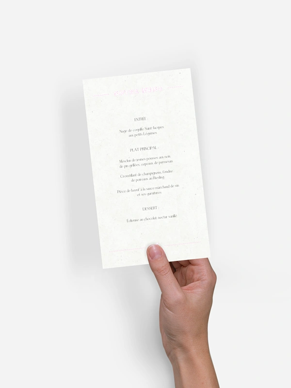Menu mariage Classic Elegance