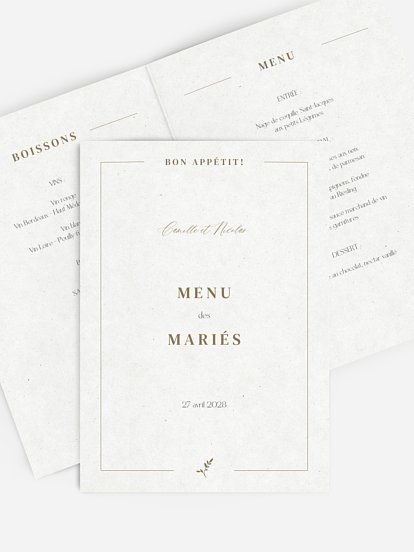 Menu mariage Classic Elegance
