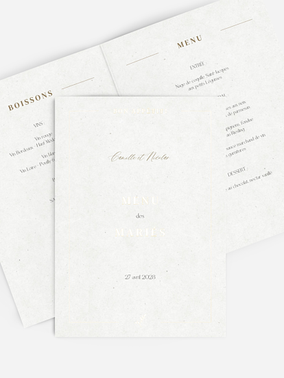 Menu mariage Classic Elegance