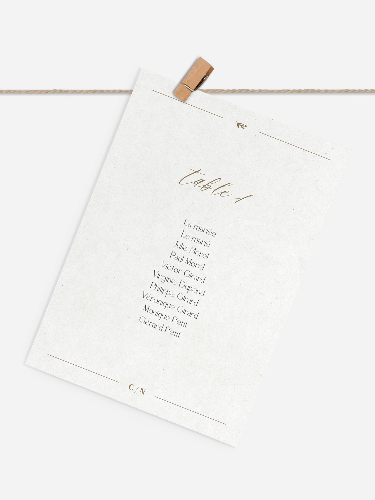 Cartons plan de table mariage Classic Elegance