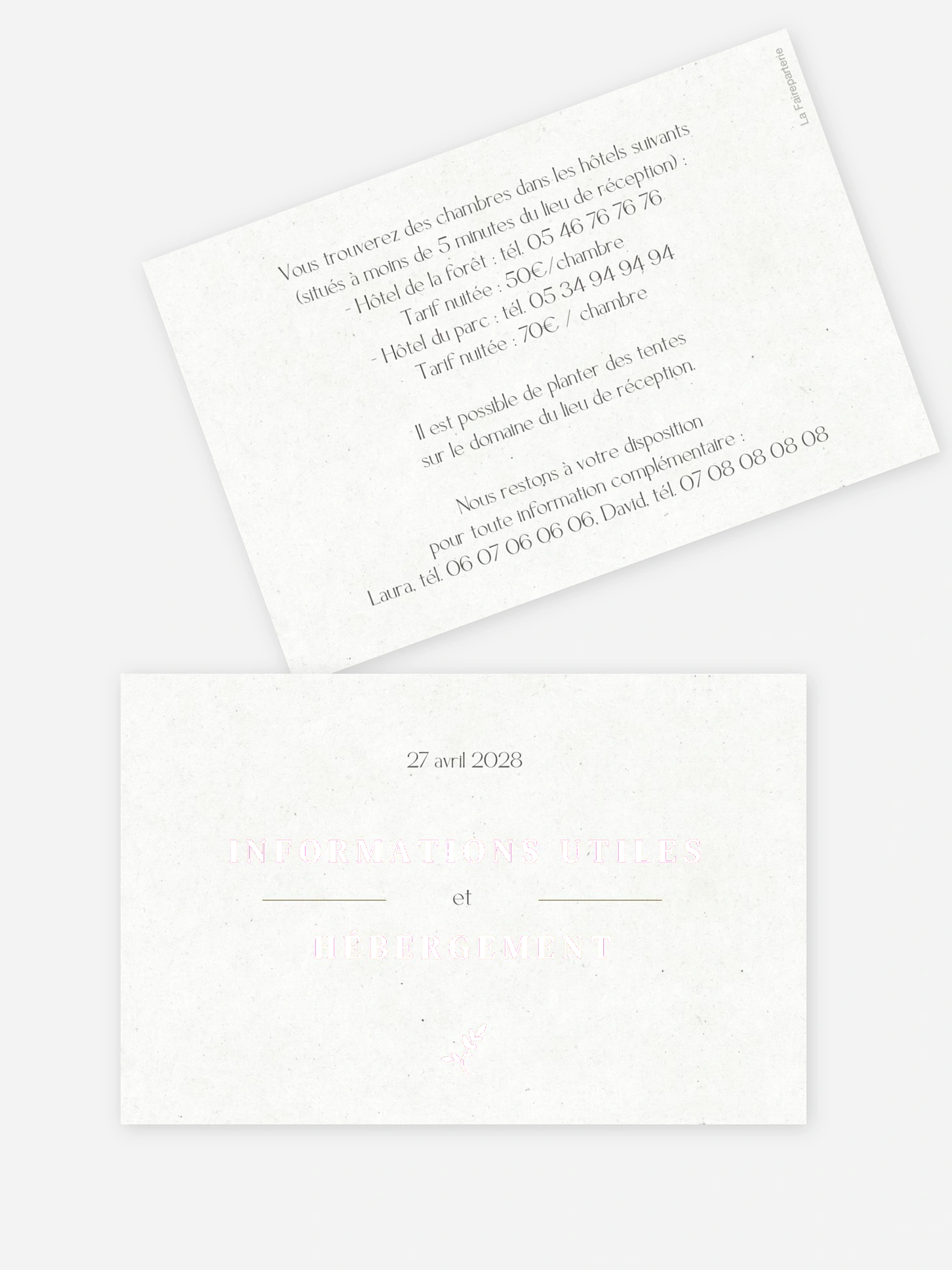 Carton information hébergement Classic Elegance