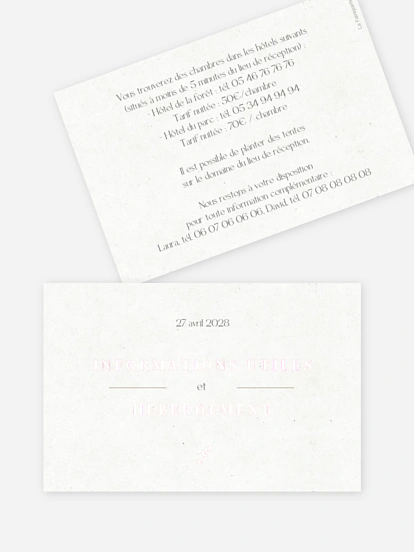 Carton information hébergement Classic Elegance