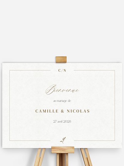 Poster bienvenue mariage Classic Elegance