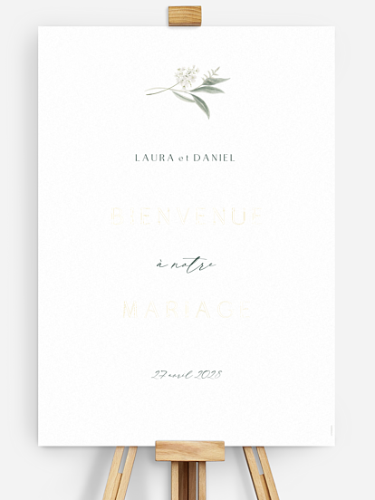 Poster bienvenue mariage Amour en Feuillage