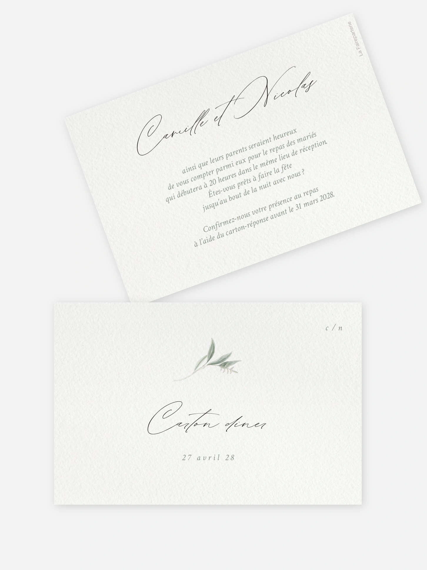 Carton d'invitation Élegance Evergreen