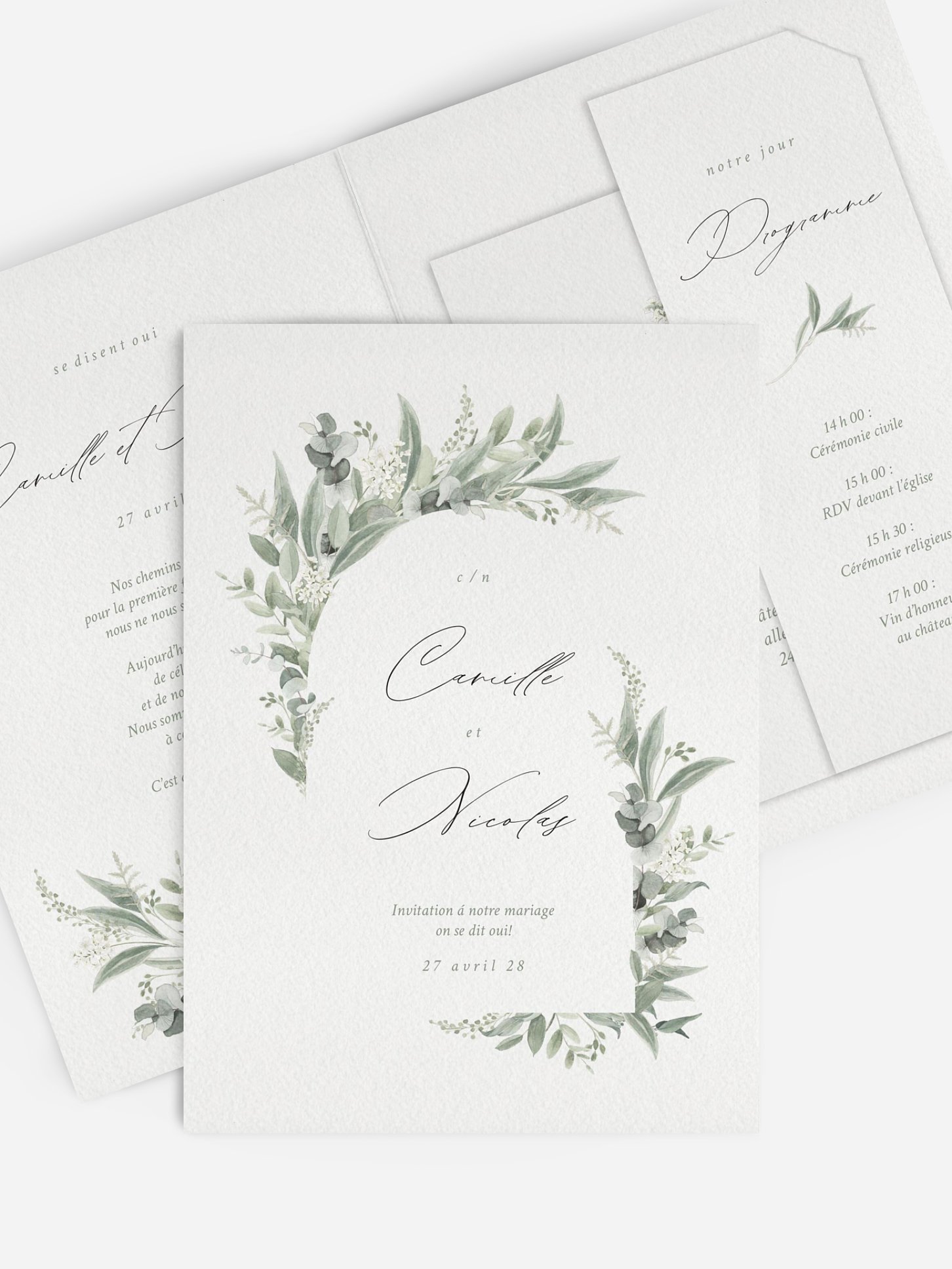 Faire-part de mariage Élegance Evergreen