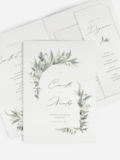 Faire-part de mariage Élegance Evergreen