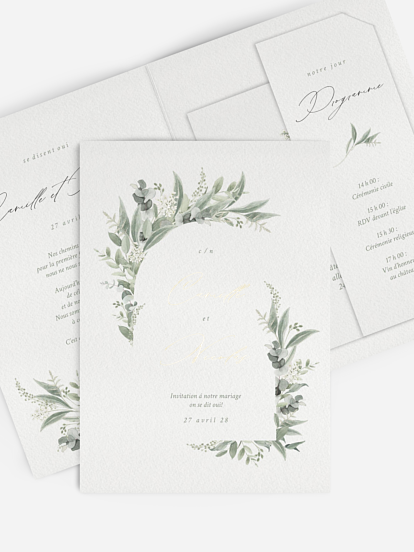 Faire-part de mariage Élegance Evergreen