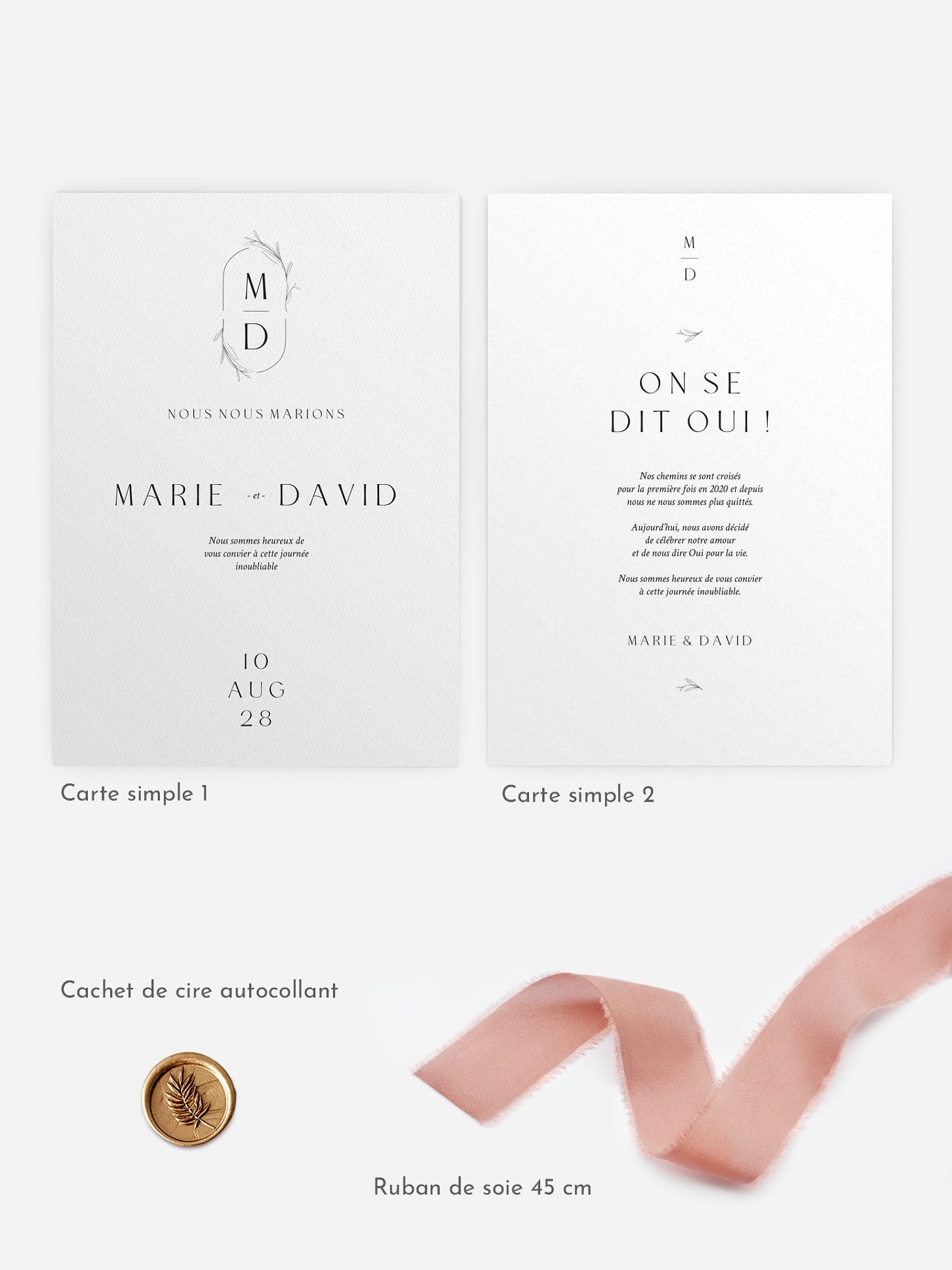 Faire-part de mariage Romance Élégante