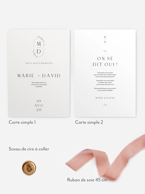 Faire-part de mariage Romance Élégante
